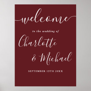 Poster Panneau de bienvenue de mariage élégant moderne Ro