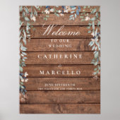 Poster Panneau de bienvenue de mariage en cascade florale (Devant)