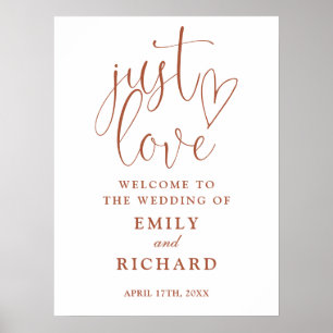 Poster Panneau de bienvenue de mariage en terre cuite Jus