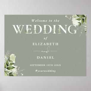 Poster Panneau de bienvenue de mariage en typographie de