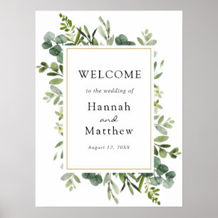 Poster Panneau de bienvenue de mariage Eucalyptus
