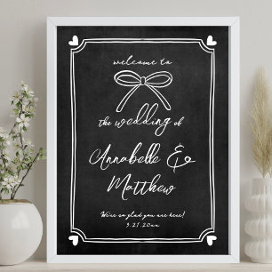 Poster Panneau de bienvenue de mariage fantaisiste à la c