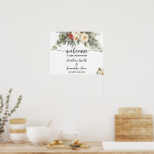 Poster Panneau de Bienvenue de Mariage Fleurs Blanches d' (Cuisine)