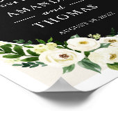 Poster Panneau de bienvenue de mariage Fleurs de verdure (Coin)