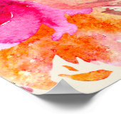 Poster Panneau de bienvenue de mariage floral aquarelle r (Coin)