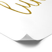 Poster Panneau de bienvenue de mariage floral avec paille (Coin)