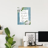 Poster Panneau de bienvenue de mariage floral blanc (Bureau à domicile)