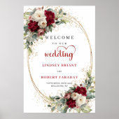 Poster Panneau de bienvenue de mariage floral chic person (Devant)