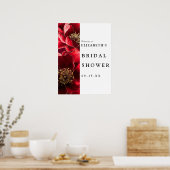 Poster Panneau de bienvenue de mariage floral moderne Bou (Cuisine)