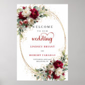 Poster Panneau de bienvenue de mariage floral moderne per (Devant)