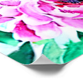 Poster Panneau de bienvenue de mariage floral Pivoine ros (Coin)