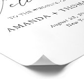 Poster Panneau de bienvenue de mariage floral rose aquare (Coin)