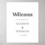 Poster Panneau de Bienvenue de Mariage Formel Simple (Devant)