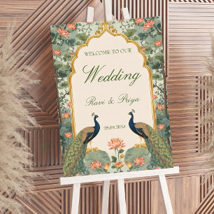Poster Panneau de bienvenue de mariage indien Pichwai de