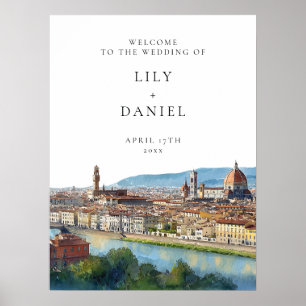 Poster Panneau de bienvenue de mariage italien à Florence