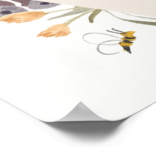 Poster Panneau de bienvenue de mariage Jardin de fleurs p (Coin)