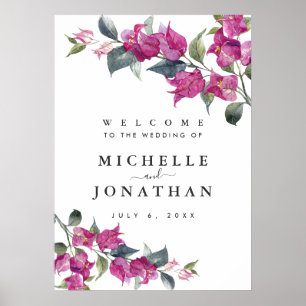 Poster Panneau de bienvenue de mariage méditerranéen aux
