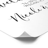 Poster Panneau de bienvenue de mariage minimal blanc noir (Coin)