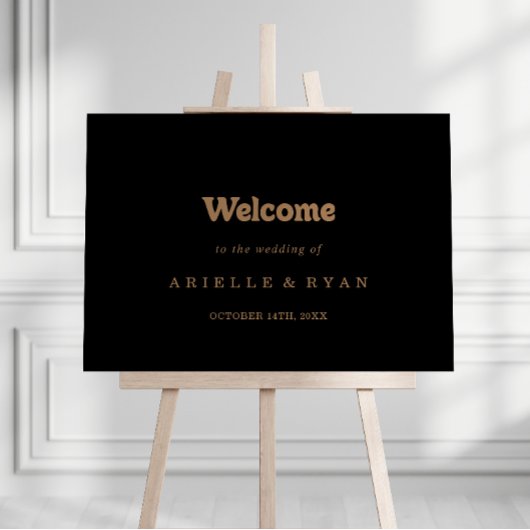 Poster Panneau de bienvenue de mariage minimal classique