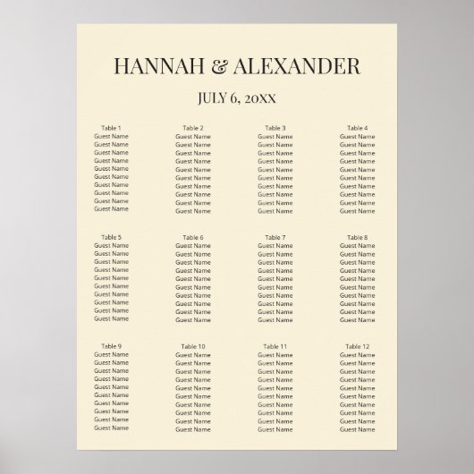 Poster Panneau de bienvenue de mariage minimal moderne (Devant)