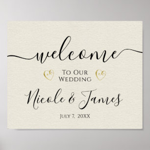 Poster Panneau de bienvenue de mariage minimaliste en pap