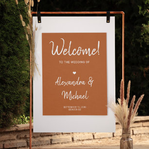Poster Panneau de bienvenue de mariage moderne automne te