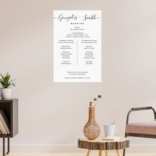 Poster Panneau de bienvenue de mariage moderne minimalist