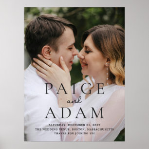 Poster Panneau de bienvenue de mariage moderne photo édit