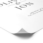Poster Panneau de bienvenue de mariage noir et blanc impr (Coin)
