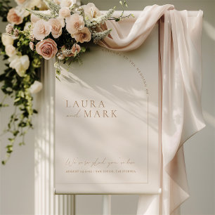 Poster Panneau de bienvenue de mariage numérique minimali