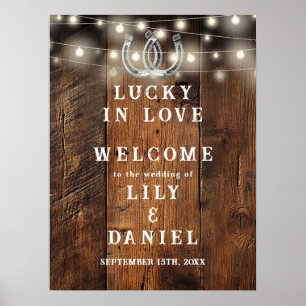 Poster Panneau de bienvenue de mariage occidental Fers à