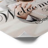 Poster Panneau de bienvenue de mariage photo élégant écri (Coin)