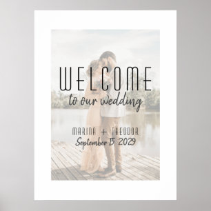 Poster Panneau de Bienvenue de Mariage Photo Moderne
