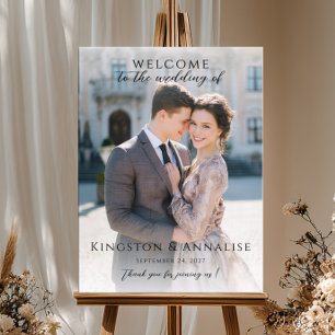 Poster Panneau de bienvenue de mariage photo, panneau de
