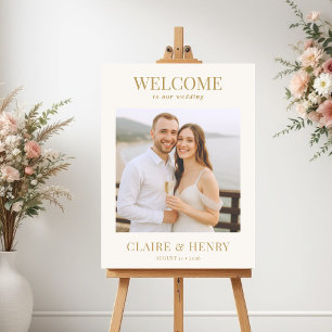 Poster Panneau de bienvenue de mariage photo romantique o
