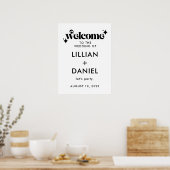 Poster Panneau de bienvenue de mariage rétro (Cuisine)