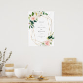 Poster Panneau de bienvenue de mariage romance printemps  (Cuisine)