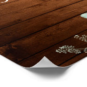 Poster Panneau de bienvenue de mariage rustique aux tourn (Coin)