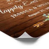 Poster Panneau de bienvenue de mariage rustique avec tour (Coin)