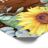 Poster Panneau de bienvenue de mariage rustique avec tour (Coin)