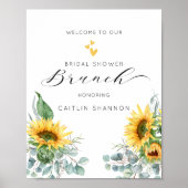 Poster Panneau de bienvenue de mariage Script Sunflower B (Devant)