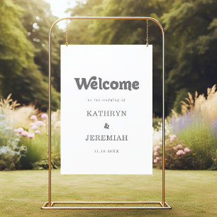 Poster Panneau de bienvenue de mariage simple et formel