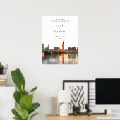Poster Panneau de bienvenue de mariage sur la skyline de  (Bureau à domicile)