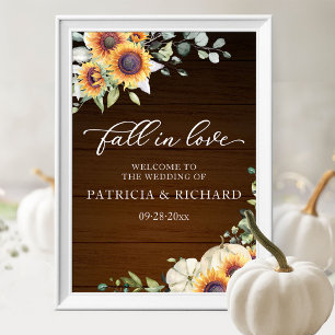 Poster Panneau de bienvenue de mariage tournesol Coup de