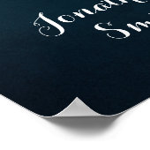 Poster Panneau de bienvenue de mariage vin bordeaux marin (Coin)