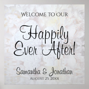 Poster Panneau de bienvenue de mariage White Reflections