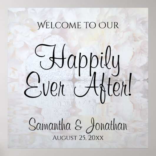 Poster Panneau de bienvenue de mariage White Reflections (Devant)