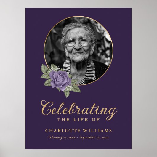 Poster Panneau de bienvenue de photo de funérailles flora (Devant)