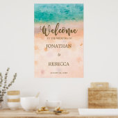 Poster panneau de bienvenue de plage tropical moderne mar (Cuisine)