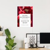 Poster Panneau de bienvenue de retraite heureux floral él (Bureau à domicile)